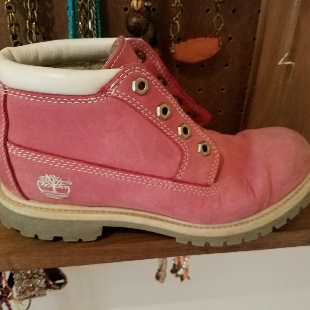 Pink Timberland boots size 7 and 1/2